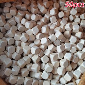 TEMU DIY 번호가 있는 나무 게임 주사위용 빈 나무 주사위 50개
