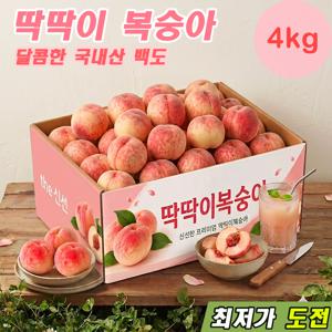 {산지직송} 딱딱이 복숭아 3kg+1kg / 중소과 25-28과내외로 발송
