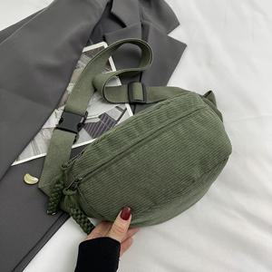 TEMU 여성 웨이스트 팩 코듀로이 허리 가방 스트리트 스타일 체스트 백 패션 숄더 크로스바디 가방 캐주얼 웨이스트 벨트 가방