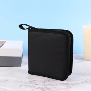 TEMU 1개 지퍼 디스크 보관 케이스, CD 케이스 차량 및 가정용 CD 보관 가방 휴대용 디자인, 40개 CD/DVD 수납, 지갑형 디스크 보관 바인더 - 차량, 가정 및 여행용, 디스크를 깔끔하게 정리하세요!