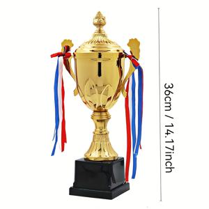 14.2인치 스포츠 토너먼트용 대형 트로피, 1개 트로피 컵 경쟁용 상, 축구 축구 빅매치 옵션 골든 실버 트로피, 1등, 2등, 3등 상, 파티 답례품
