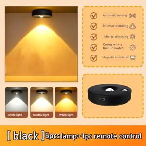 TEMU USB 충전식 LED 리모컨 캐비닛 감지등, 배선 불필요 인체 감지등, 자석 소형 언덕 분위기 , 침실 야간 조명, 디스플레이 캐비닛, 와인 캐비닛, 옷장 및 피규어 전시대에 적합