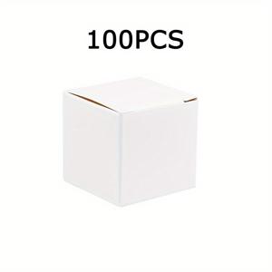100개 미니 화이트 페이퍼 선물 상자 뚜껑 포함, 접이식 파티 호의 트리트 박스 주얼리, 비즈, 귀걸이 및 반지용, 생일, 결혼식 및 축제에 완벽함, 우아한 DIY 포장 솔루션, 선물 포장 | 우아한 | 안전한 뚜껑 디자인, 선물용 상자