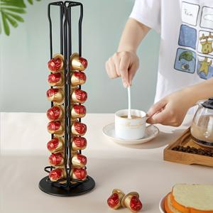 창의적이고 스타일리시한 주철 커피 캡슐 홀더, 가정용 데스크탑 입체 디스플레이 랙, 다층 용량 보관 캡슐 홀더, 소형 커피 캡슐 40개 보관 가능, 바, 레스토랑, 가정 및 레저 장소에 적합