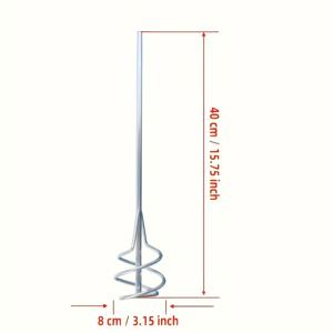 1개 40Cm 페인트 및 모르타리 믹서 부착 장치, 전동 드릴용 육각 생크 믹싱 패들, 페인트, 그라우트, 퍼티 파우더, 접착제 및 소형 모르타리 믹싱용 나선형 스티어
