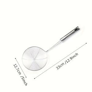 TEMU 스테인리스 스틸 메쉬 전골탕 ตะแกรง 1개, 도톰한 손잡이, 이중 고리형 철망 기름 빼는 여과망, 튀김용유, 식당 국수, 가정용 여과 튀김 바구니에 적합