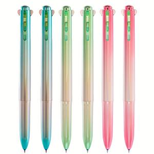 TEMU 6개/12개 메탈릭 4색 클릭펜 - 블랙, 레드, 블루, 그린 - 0.5mm 사무실, 공부, 비즈니스 서명용 펜