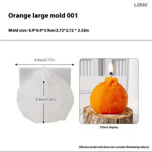 오렌지 모양 레진 주조 몰드, 과일 캔들 실리콘 몰드, 녹색 장식 몰드 창의적인 선물 만들기 키트