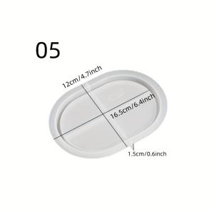 TEMU DIY 드롭 캐스팅 시멘트 오벌 트레이 플레이트 몰드 보관용 꽃병 받침대 실리콘 몰드