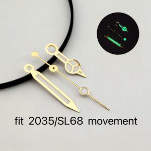 10개입 2035 3중 바늘 포인터, 녹색 야간 조명 시계 핸드, 2035/SL28/SL68 교체 부품에 적합