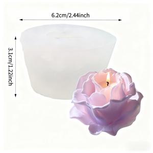 3D 고급 로즈 레진 몰드 - 양초 및 비누 제작을 위한 재사용 가능한 유연한 실리콘 꽃 모양 몰드 | 정교한 꽃잎 디테일 점토 및 왁스 캐스팅 몰드 | 플로럴 쉐이핑 공예 용품, 홈 데코, 발렌타인데이 선물로 적합