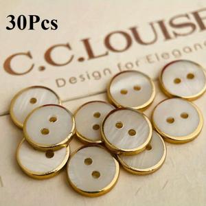 TEMU 의류 추가 및 셔츠용 30개 11.5mm 화이트 골드 엣지 쉘 버튼, 홈 텍스타일 장식, 옷에 달린 버튼, 수제 버튼, 수공예용 빨간색 버튼, 가디건 버튼, 재봉 버튼, 큰 옷 버튼, 뜨개질 버튼