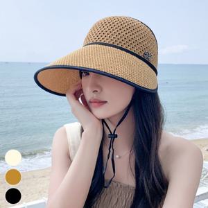 라탄 와이드 썬햇 여성 여름 버킷햇 휴양지 챙모자