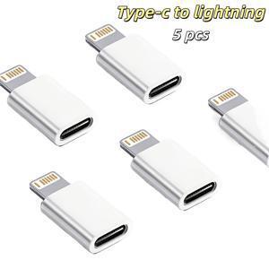 TEMU 5개입 USB C-Lightning 충전 어댑터, Type C 암-Lightning 수 컨버터, 아이폰 14/13/12/11 시리즈, 아이패드, 에어팟용 충전 커넥터, USB-C 충전 케이블 어댑터
