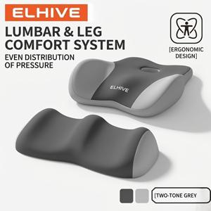 ELHIVE 인체공학적 허리 및 다리 베개 시스템 - 등자세 및 옆으로 자는 사람을 위한 편안한 수면 세트 - 자연스러운 곡선을 감싸는 정렬 디자인 - 독서, 휴식, 편안한 밤잠을 위한 멀티존 컨투어 쿠션