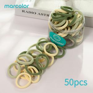 TEMU Marcolor 50개 캔리스리스 헤어 타이 세트 - 멀티컬러 탄성 헤어 링: 손상 없는 포니테일 홀더, 여성용. 모든 헤어 타입 및 스타일에 적합한 부드럽고 신축성 있는 헤어 밴드; 데일리 착용 및 스타일링에 이상적인 헤어 추가