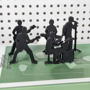 1. 록 무대 데스크탑 밴드 조각상 세트 기타리스트 키보디스트 드러머 보컬리스트 아트 조각상 창의적인 디스플레이, 서재 사무실 침실 다중 각도 배치, 음악 애호가 이상적인 선택, 비전기식