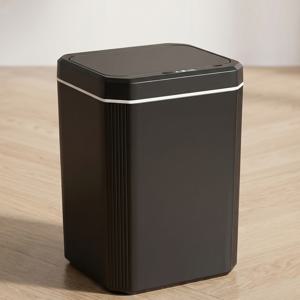 TEMU 자동 터치리스 휴지통 모션 센서 뚜껑 20L 스마트 전동 (욕실, 주방, 사무실, 침실, 거실용), 킥 기능이 있는 좁은 디자인, 2가지 색상 옵션
