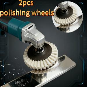 2개입 4.5인치(115mm) 펠트 연마 패드, 금속, 목재, 석재용, 녹슨 금속 및 대리석 테이블 상판의 오래가는 효율적인 연삭용 | 유연한 BASIS 플레이트 | 내구성 있는 펠트 연마 패드
