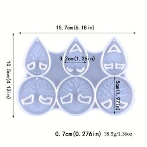 TEMU 1개 생명의 나무 수지 귀걸이 펜던트 실리콘 몰드 DIY 수지 에폭시 생명의 나무 수지 키체인 몰드 홈 가방 매달기 펜던트 수지 공예