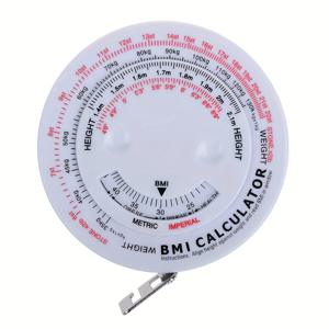 TEMU 1개 건강한 허리 측정 테이프 - BMI 계산기, 자동 수축, 대형 라운드 소프트 눈금자, 신체 측정 및 사무용