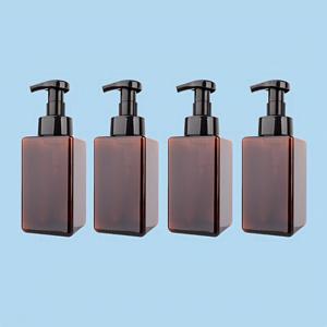 TEMU 4개 세트 450ml 투명 & 호박색 폼 비누 디스펜서, 무스 폼 병, 세안제 샴푸 프레스 폼, 핸드 세니타이저 폼, 리필 가능한 폼 액체 비누 빈 플라스틱 펌프 병, 욕실 세면대, 주방 싱크대, 병원용