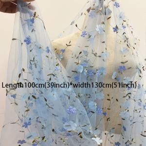 TEMU 1개 파란색 입체적인 하트 자수 꽃, 털 스커트, 이브닝 드레스, 웨딩 드레스, 커튼 및 기타 원단에 사용