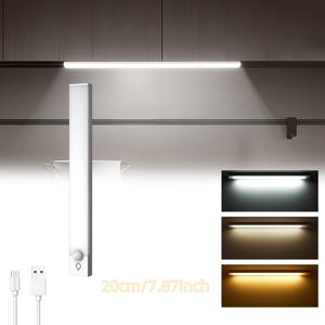 수납장 미닫이장 조명 USB-Type-C 충전식 LED 자석형 모션 센서 무드등: 3가지 색온도, 무단계 밝기 조절, 황혼부터 새벽까지 자동 조명 센서. 휴대용, 무선, 어디든 부착 가능, 수납장, 옷장, 옷소품장용. 사무실 독서등