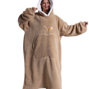 TEMU 남성용 후드티 - S, M, L, XL, XXL, XXXL, XXXXL 사이즈에 적합 - 따뜻한 겨울 후드 스웨트셔츠, 확장형 두꺼운 포근한 담요, 애플 포켓