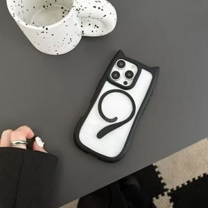 TEMU 휴대폰 케이스 - 창의적, 스타일리시, 귀여운 3D 고양이 귀 폰 케이스, 남녀 모두에게 적합, iPhone 11, 12, 13, 14, 15, 16 Pro Max Plus와 호환, 낙하 및 충격으로부터 완벽한 보호 제공