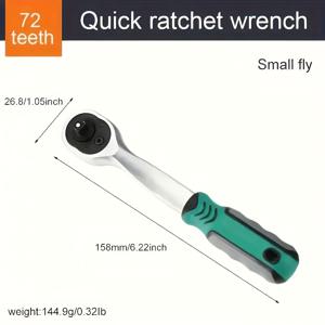 TEMU 72T 1/4 드라이브 소켓 라쳇 키트, 자동 감김 핸들 렌치, 퀵 릴리스 이중 헤드 기어 토크 렌치, 기계 공구, 라쳇 핸들 렌치 퀵 릴리스 양방향