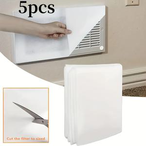 TEMU 5팩 구성의 에어 필터 교체용 롤, 대형 공간용 에어컨, HVAC, 팬, 에어컨 및 히터의 공기 흡입구 및 그릴에 적합한 에어컨 필터