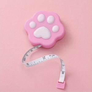 TEMU 1개 캔디 컬러 2m 고양이 발바닥 캐릭터 자동 리트랙터블 미니 줄자, 휴대용 소프트 줄자 가정용 허리 측정