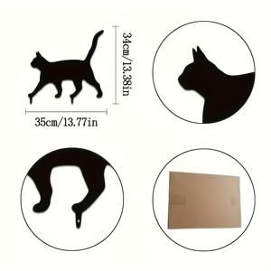 2D, 1개 우아한 메탈 검은 고양이 정원 장식 - 소박한 스타일 울타리 아트 실루엣 디자인, 내후성 야외 메탈 할로윈 장식품, 전기 불필요, 고양이 애호가를 위한 완벽한 선물, 미술 공예