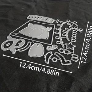 TEMU 1개 크리스마스 테마 곰돌이와 펭귄이 있는 메탈 커팅 다이, 실버-그레이 색상, 스크랩북, 엠보싱, 수제 카드 제작 및 선물 카드 제작에 적합