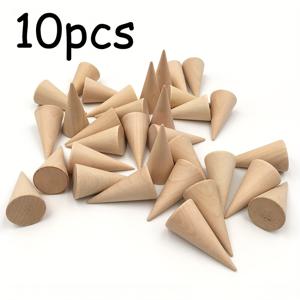 5-10개 나무 콘 디스플레이 스탠드 - 반지 및 쇼케이스 홀더, 무료 스택 가능한 콘 (귀걸이, 후프, 웨딩/리테일/파티 액세서리 정리용) (반지 상자 호환 가능)