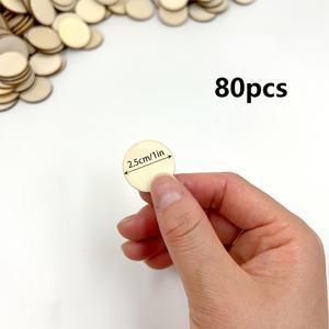 TEMU 80개 미완성 나무 원형 - 성인 공예 및 홈 데코 미도색 나무 슬라이스, 태그, 가족, 파티, 결혼식, 생일 행사를 위한 장식