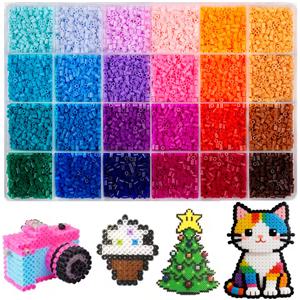13000개 24색 2.6mm 구슬 세트, DIY 3D 퍼즐, 멜트 비드 수제 선물, DIY 주얼리 제작, 주얼리, 열쇠고리 펜던트 등에 적합, 공예 액세서리, 주얼리 제작, 패션 선물, 접착제 불필요