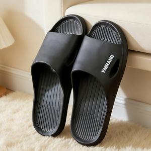TEMU 남성용 사계절 공용 슬립온 슬리퍼, 가정용, 욕실용, 샤워용 커플 스타일, 부드럽고 가벼우며 조용하고 활용도 높은 스타일리시하고 편안한 실내화, 야외 활동용 플랫솔 슬리퍼, 장시간 피로감 없이 편안하게 착용 가능