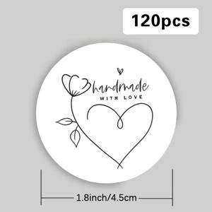 TEMU 120개 수제 하트 스티커 - 하트와 꽃 DIY 라벨, 필기체 글씨, 달콤한 핸드드레인 스타일, 공예, 선물 태그, 저널, 웨딩, 생일용 - 대량 접착지, 스크랩북 재료, 웨딩 데코, 플로럴 디자인, 고품질 인쇄, 섬세한 컷아웃, 저널 가디언, 공예 애호가용