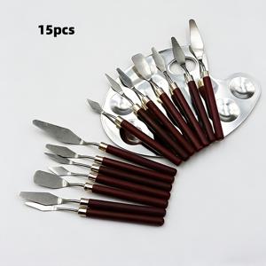 페인팅 도구 세트, 페인트 브러시 14개 + 팔레트 1개 포함. 모든 페인팅 마스터에게 필수품., 2D 평면, 실내 장식용으로 완벽