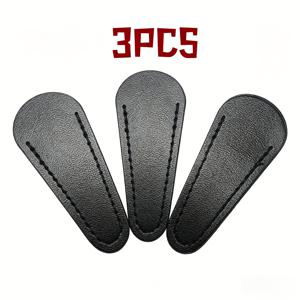 천연 가죽 가위 보호 커버 3개 세트, 내마모성 소가죽 안전 칼집, 가정용 재봉, 수공예, 미용실용 공용, 눈썹가위, 코털가위, 자수가위, 소형 손가위용 다기능 보호 커버