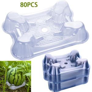 TEMU 80개 투명 멜론 지지 패드 세트, 재사용 가능한 PVC 멜론 트레이, 부식 방지 및 방수 과일 보호 패드, 정원 수박 호박 캔탈루프 지지 트레이, 야외 식물 재배 용품