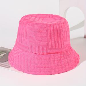 여성용 여행 및 휴가용 새 타월 패브릭 세로 줄무늬 캐주얼 낚시꾼 모자