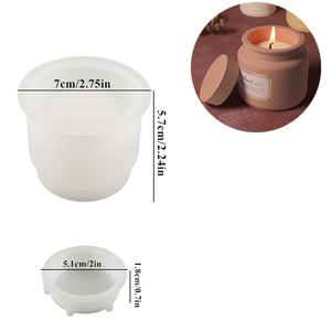 TEMU 캔들 항아리 몰드, 뚜껑 있는 캔들 홀더용 실리콘 콘크리트 몰드, 캔들 만들기 용품용 캔들 컵 시멘트 몰드