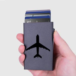 TEMU RFID 차단 도난 방지 ID 신용 카드 홀더 패턴 세련된 비행기 실루엣 얇은 알루미늄 메탈 지갑 포켓 커버 은행 여성 남성 신용 카드 박스 카드 홀더 남성 비즈니스 지갑 및 카드 케이스에 이상적인 선물