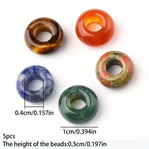 TEMU 비즈 & 비즈 세트 - 5개 11mm 혼합 컬러 아바쿠스 스톤 비즈, DIY 공예 장식품 및 주얼리용 다양한 색상과 디자인