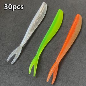 30개 분할 꼬리 소프트 베이트 루어 - 지그 헤드 호환 스윔베이트 바스, 파이크, 송어 낚시용 | 담수 다종 인공 루어 | 낚시꾼을 위한 고감도 디자인