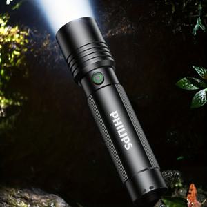 싱글 및 더블 팩 필립스 손전등, 조절 가능한 줌 기능, 장거리에서 매우 밝음, 야외 사용을 위한 5가지 모드, 휴대용 디자인, 초장시간 배터리 수명, 이중 색상 전원 표시등