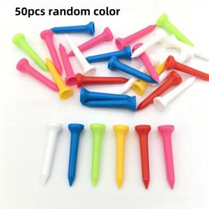 TEMU 50개입 54mm 골프 티 플라스틱 내구성 랜덤 색상 보조 연습 골프 컵 모양 못 골프장 추가 용품